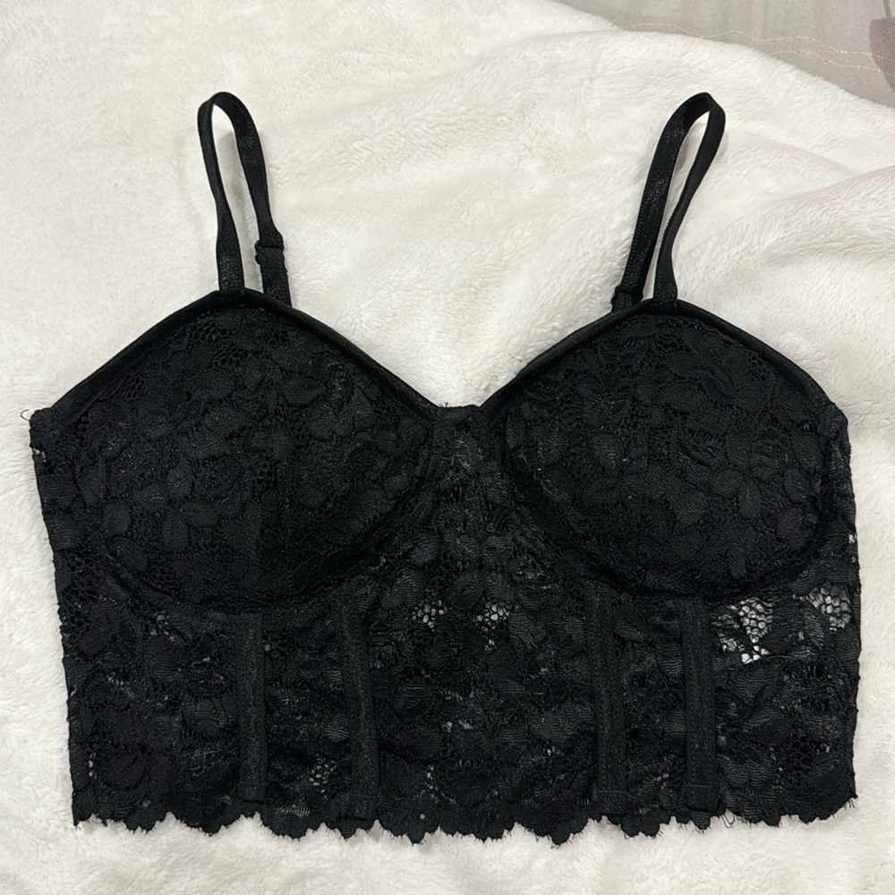 Black lace tank top